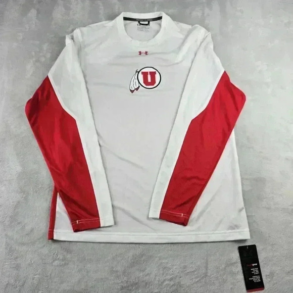 University Of Utah Pullover Long Sleeve Under Armour Med Lightweight Utes White - Picture 1 of 8
